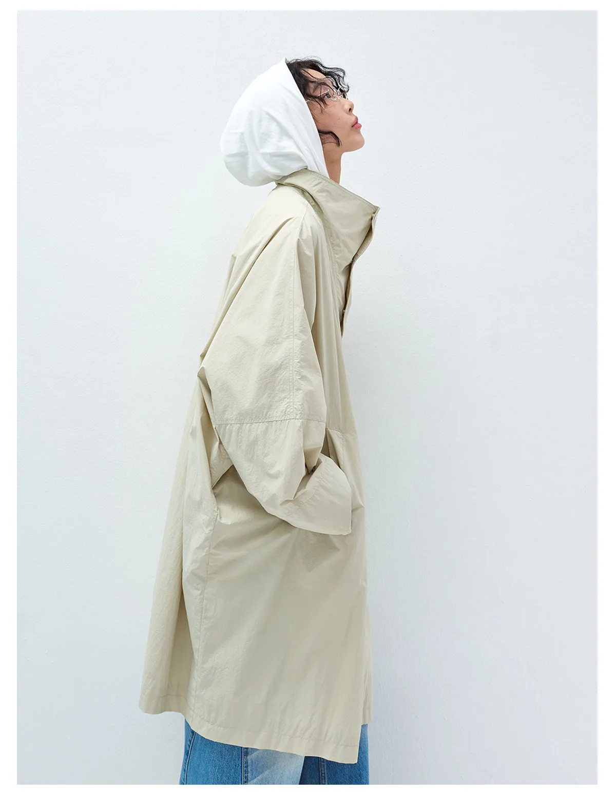 Women's Single Breasted Trench Coat, Long Sleeve Classic Outerwear Jacket, Casual Lightweight Windbreaker - Image 3
