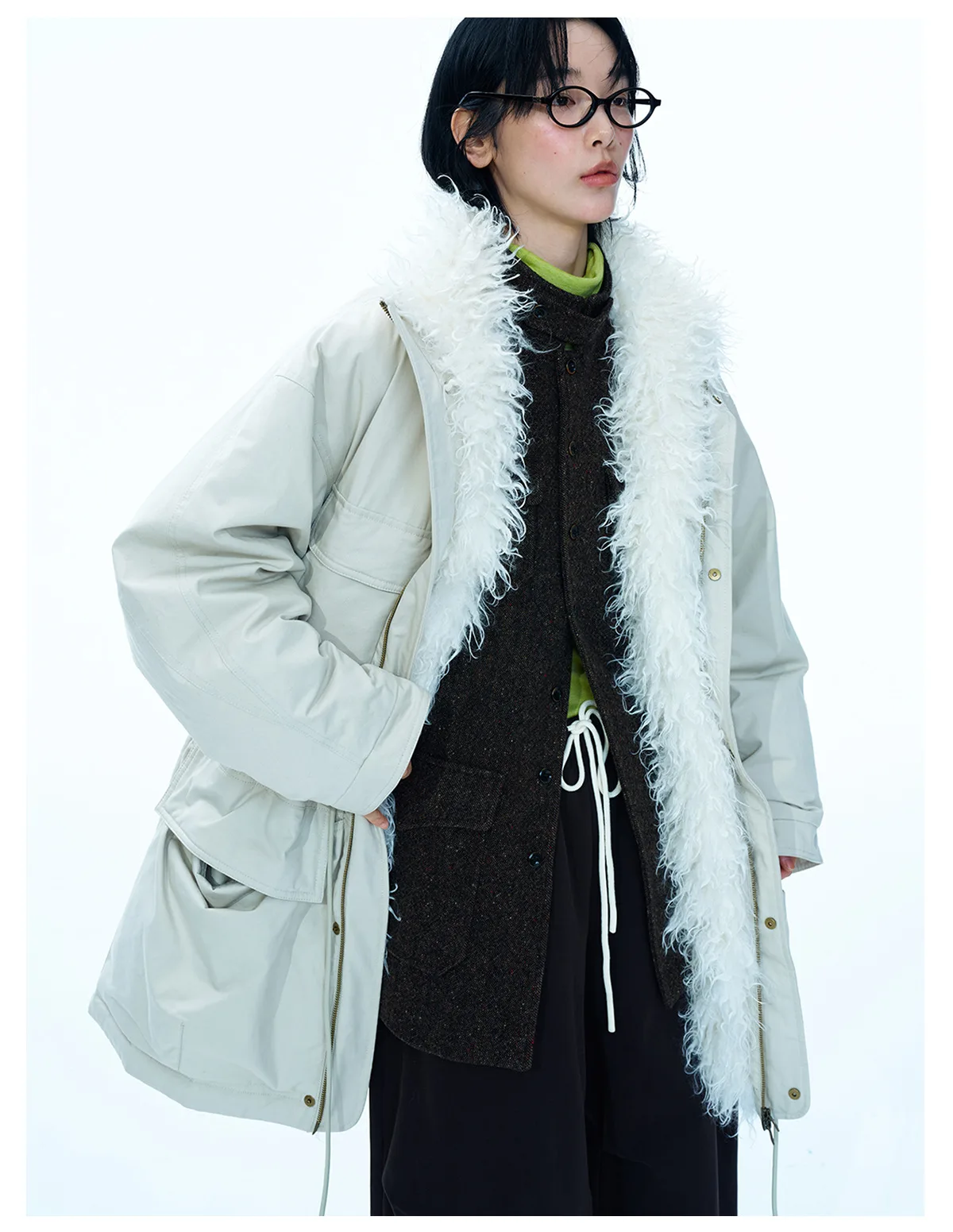Women's 90% White Duck Down Parka Jacket, Windproof Warm Long Sleeve Puffer Coat, Functional Winter Outerwear - Image 4
