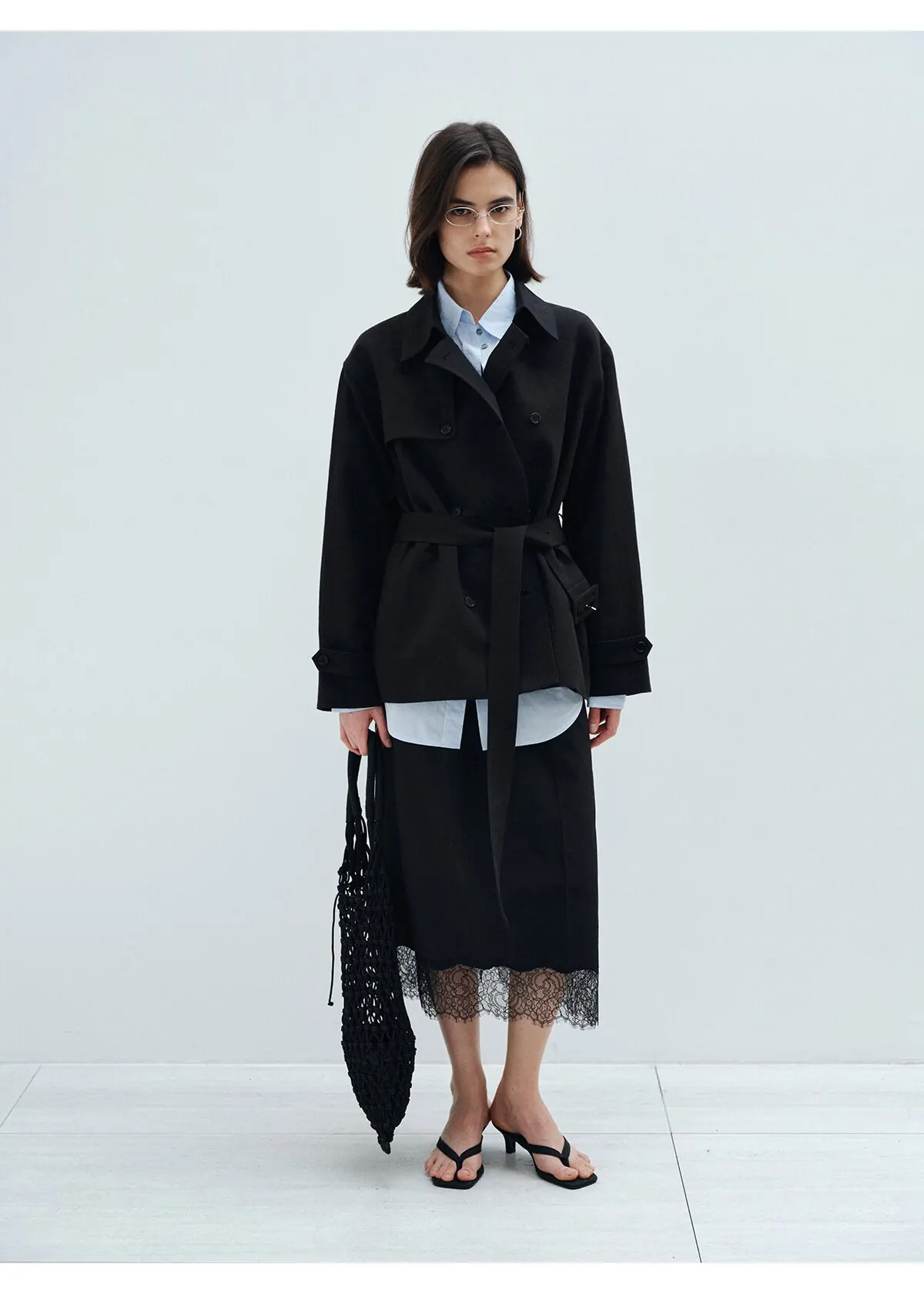 Women’s Cotton Linen Trench Coat – Double Breasted Asymmetric Long Jacket Casual Outerwear