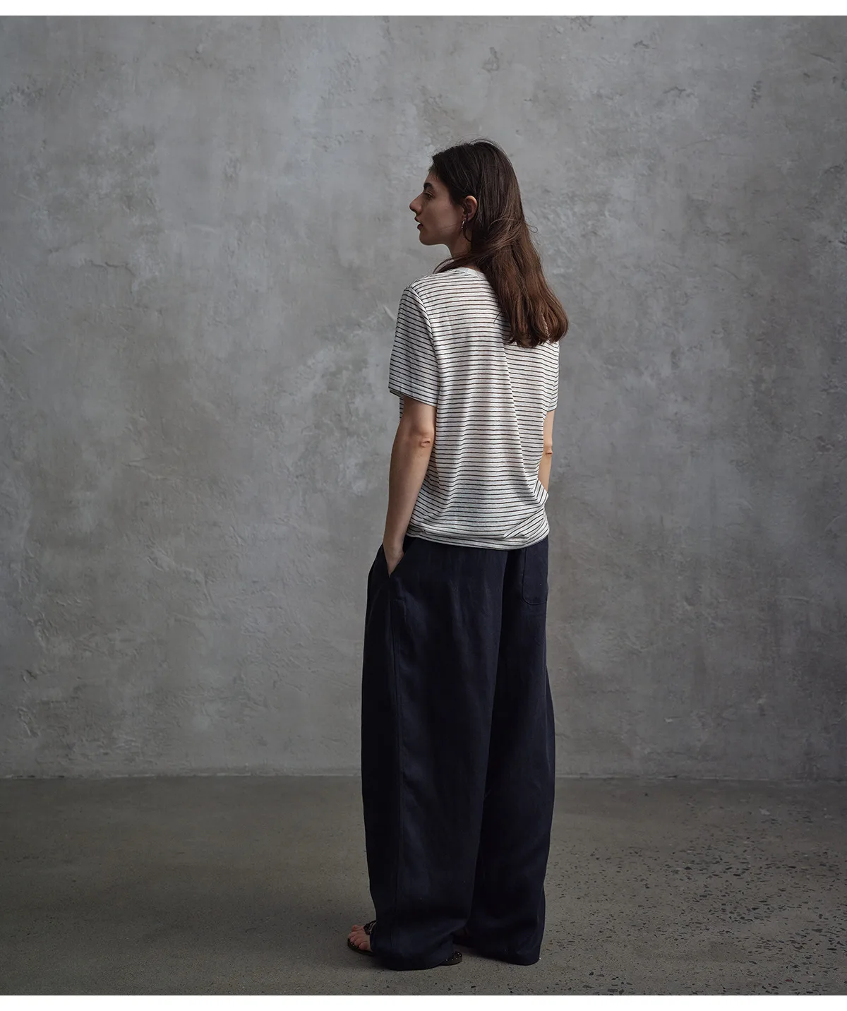 Women's Linen Lyocell Casual Pants Soft Textured Drawstring Waist Summer Trousers - Image 2