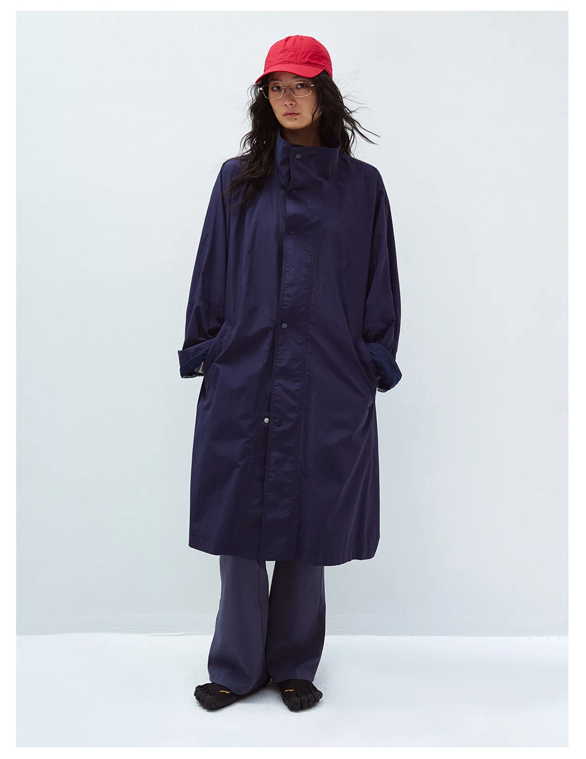 Women's Single Breasted Trench Coat, Long Sleeve Classic Outerwear Jacket, Casual Lightweight Windbreaker - Image 4