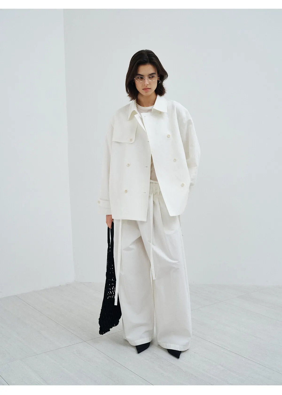 Women’s Cotton Linen Trench Coat – Double Breasted Asymmetric Long Jacket Casual Outerwear - Image 4