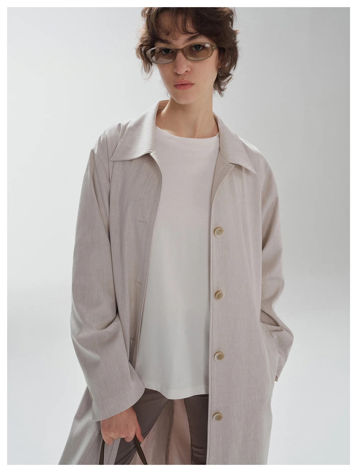 Women’s Belted Trench Coat, Loose Fit Lapel Collar Long Jacket for Fall & Winter - Image 3