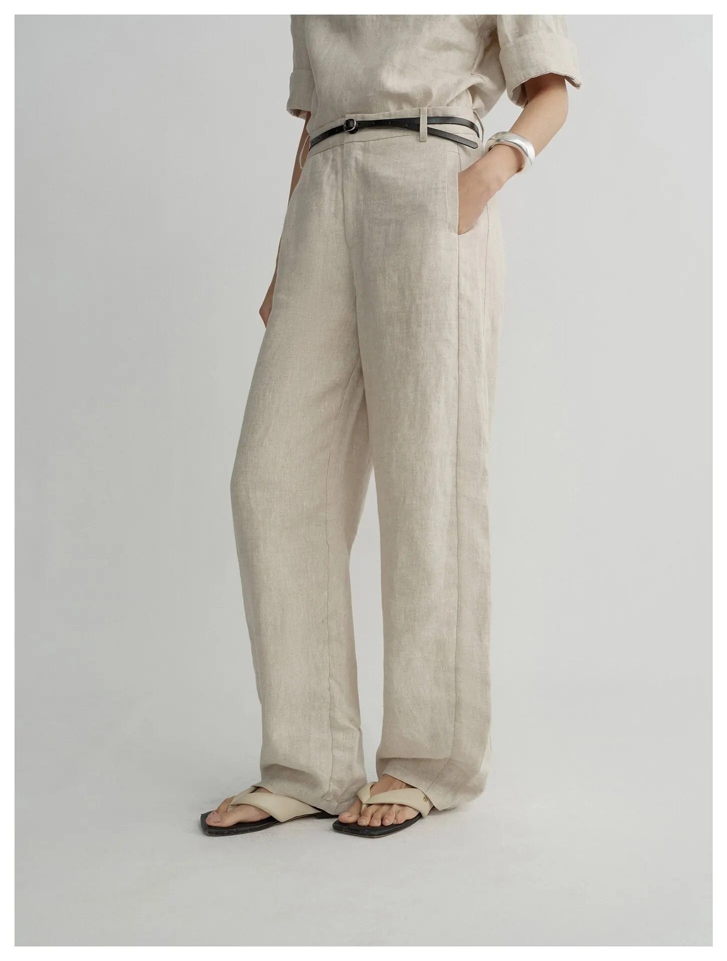 Women's Casual Loose Linen Trousers - Image 3