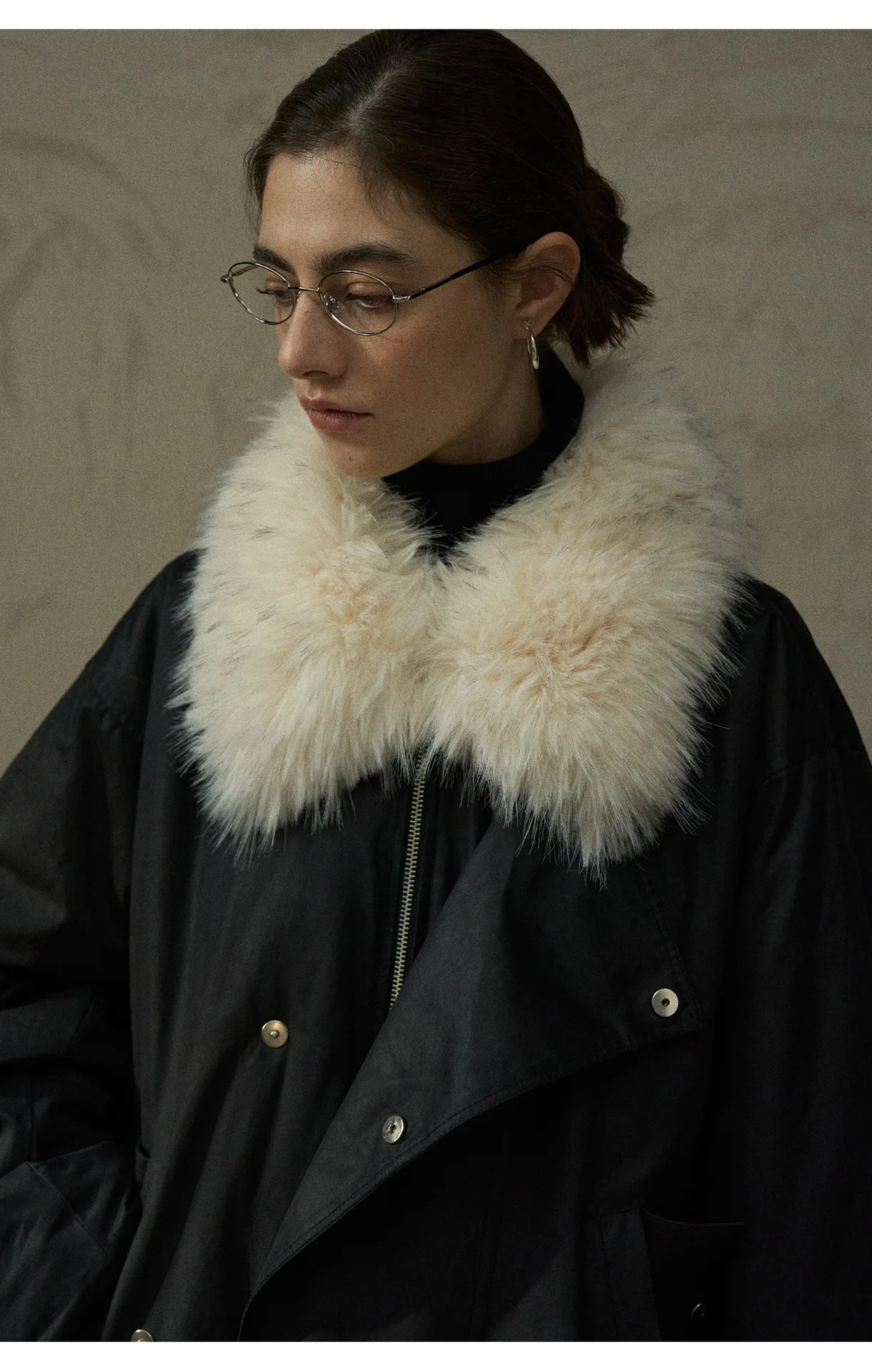 Women's Winter Parka Coat with Faux Fur Collar, Thick Cotton Padded Jacket, Warm Hooded Outerwear - Image 6