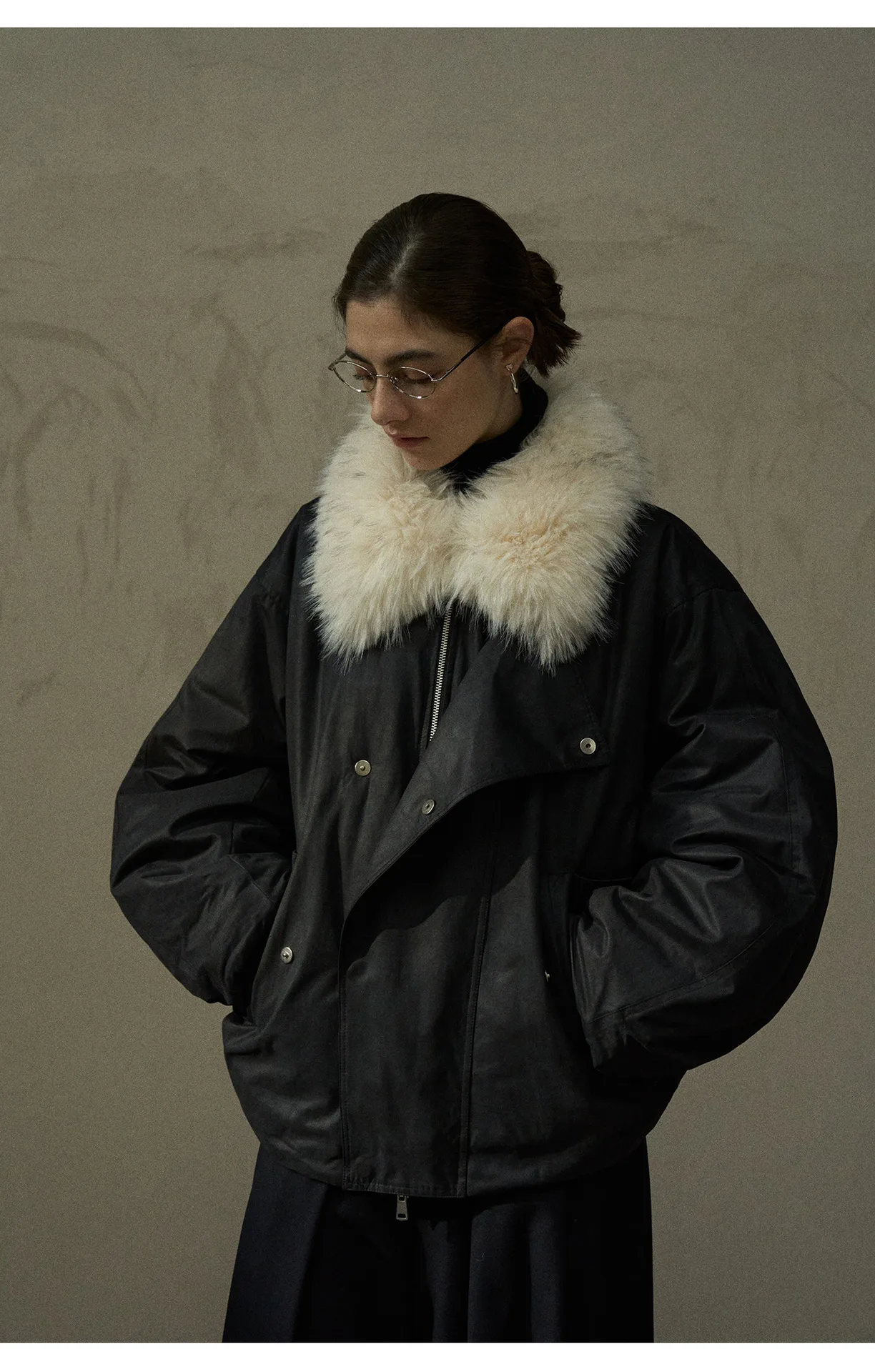 Women's Winter Parka Coat with Faux Fur Collar, Thick Cotton Padded Jacket, Warm Hooded Outerwear - Image 5