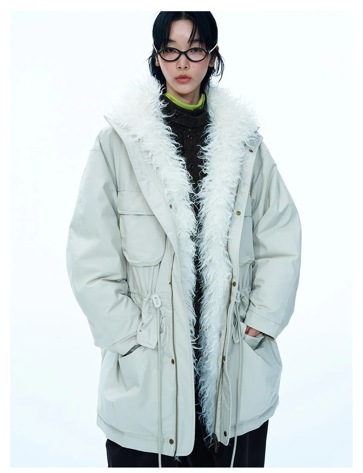 Women's 90% White Duck Down Parka Jacket, Windproof Warm Long Sleeve Puffer Coat, Functional Winter Outerwear - Image 5