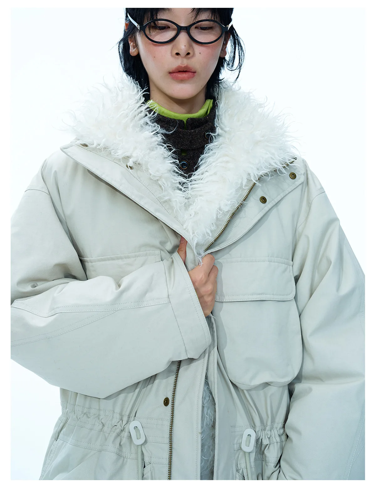 Women's 90% White Duck Down Parka Jacket, Windproof Warm Long Sleeve Puffer Coat, Functional Winter Outerwear - Image 6