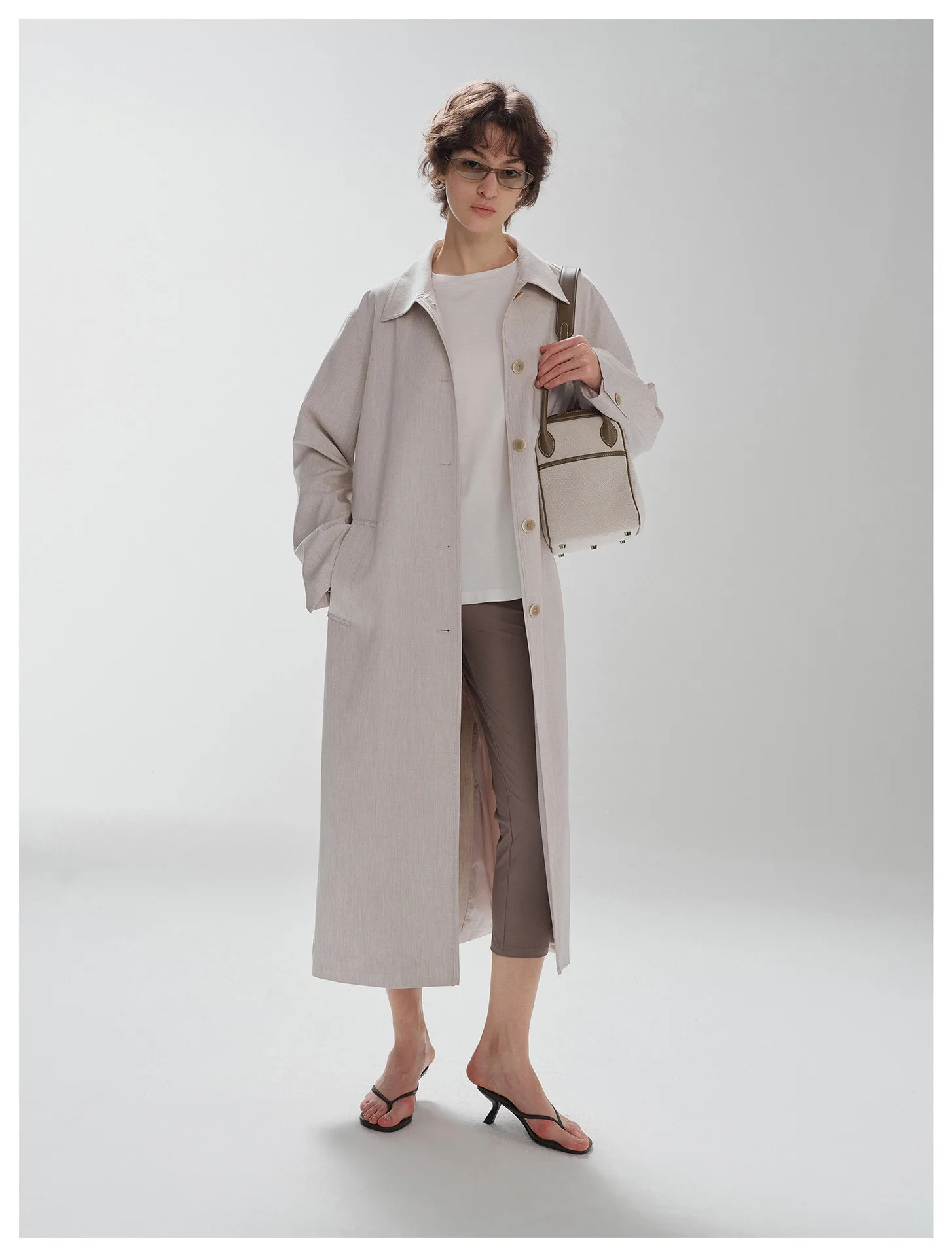 Women’s Belted Trench Coat, Loose Fit Lapel Collar Long Jacket for Fall & Winter - Image 4