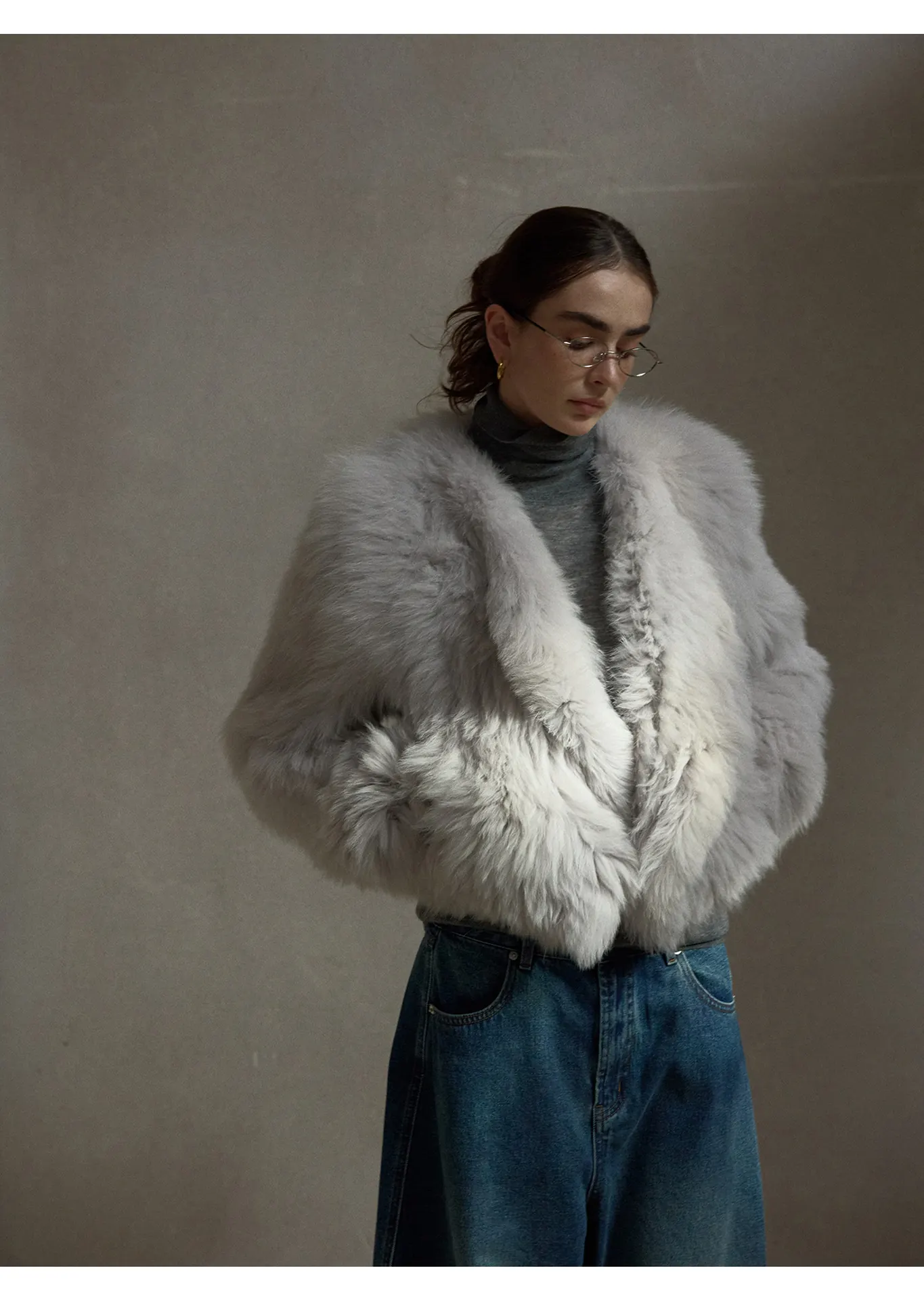Women’s Faux Fox Fur Collar Coat – Warm Faux Fur Jacket Luxury Winter Outerwear