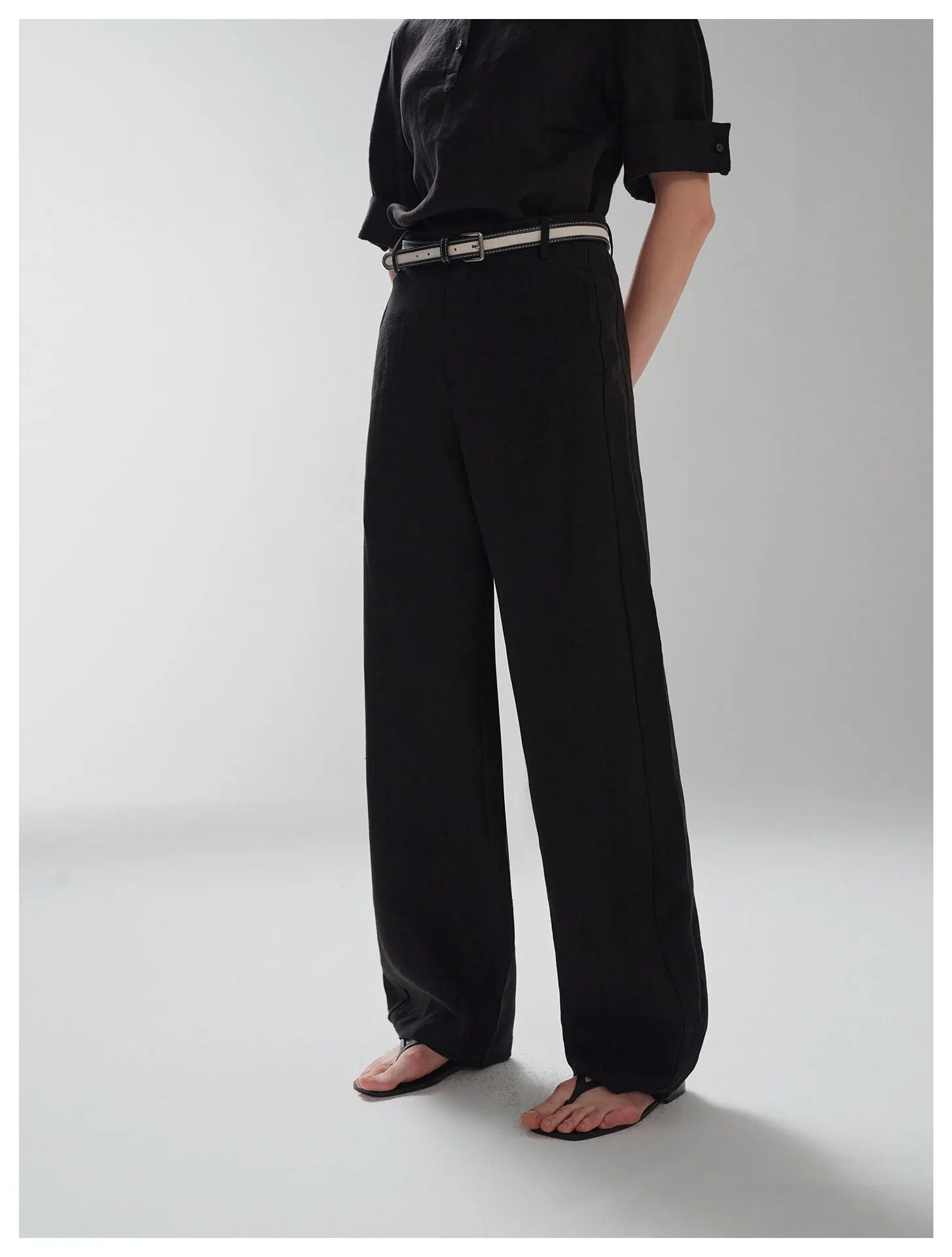 Women's Casual Loose Linen Trousers - Image 7
