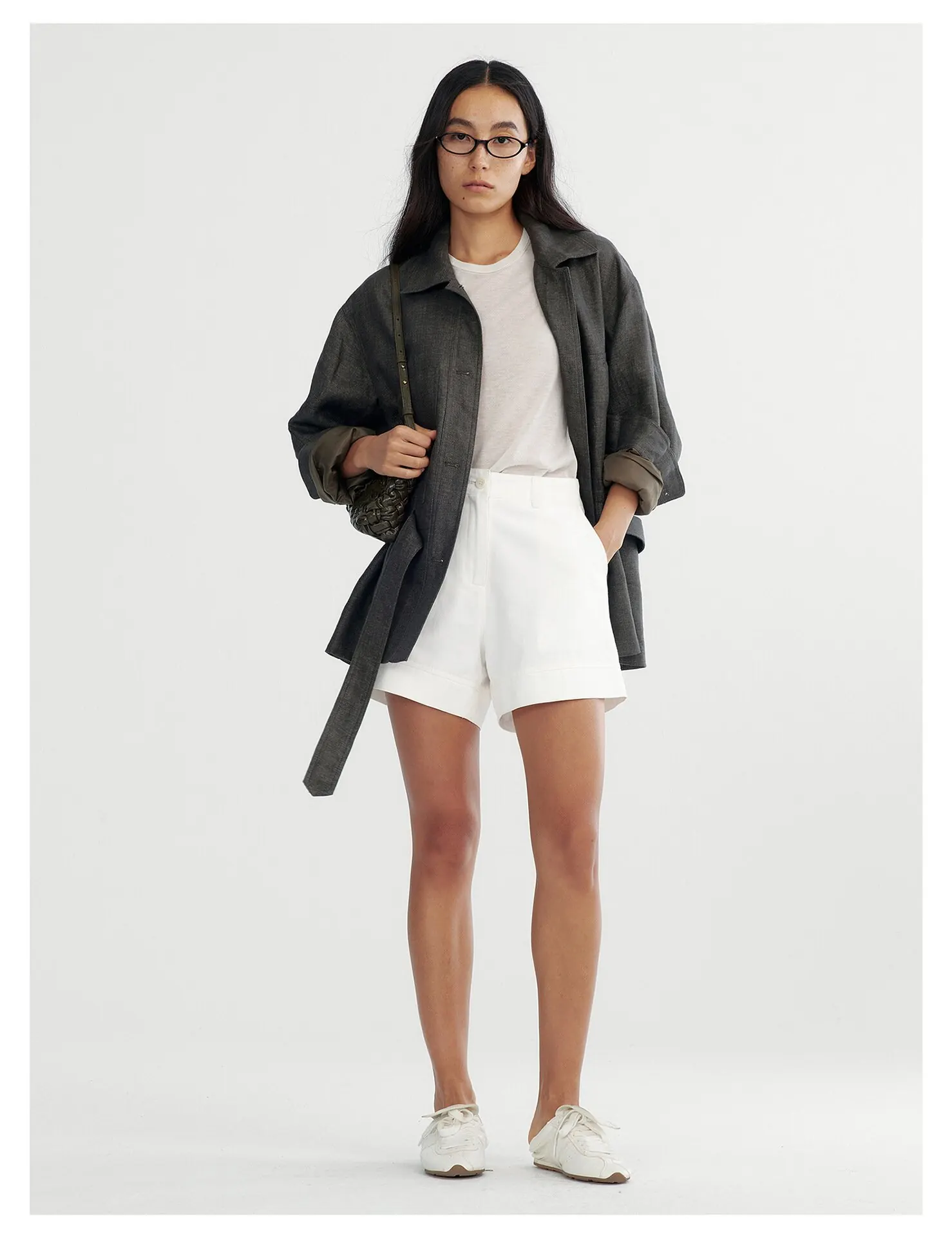 Women's Belted Linen Jacket – Relaxed Fit Single Breasted Lapel Blazer for Fall - Image 4