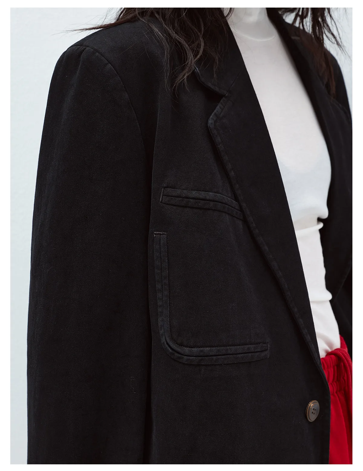 Women's Vintage Distressed Blazer Single Breasted Long Sleeve Suit Jacket - Image 6