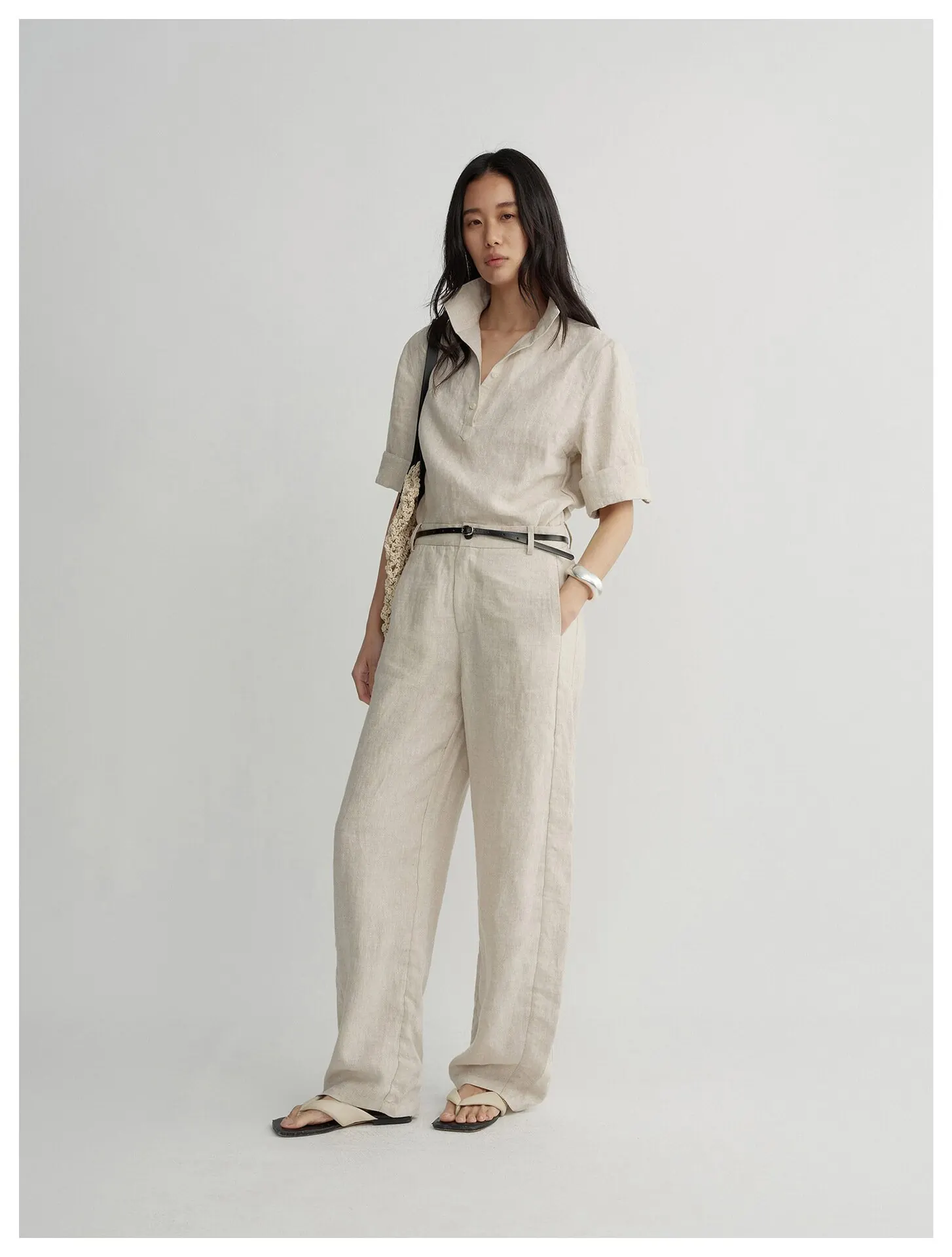 Women's Casual Loose Linen Trousers - Image 2
