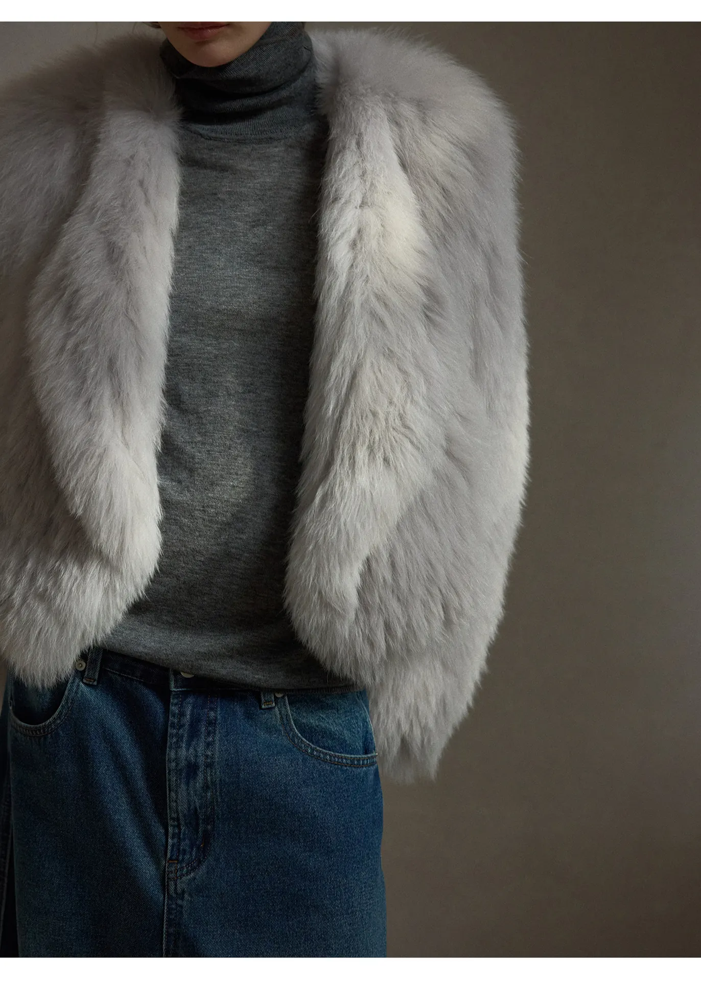 Women’s Faux Fox Fur Collar Coat – Warm Faux Fur Jacket Luxury Winter Outerwear - Image 5