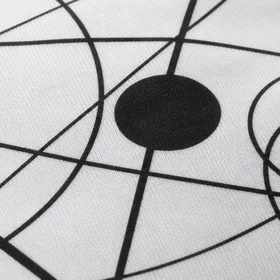 Fine black apparel ink printing on white cotton jersey