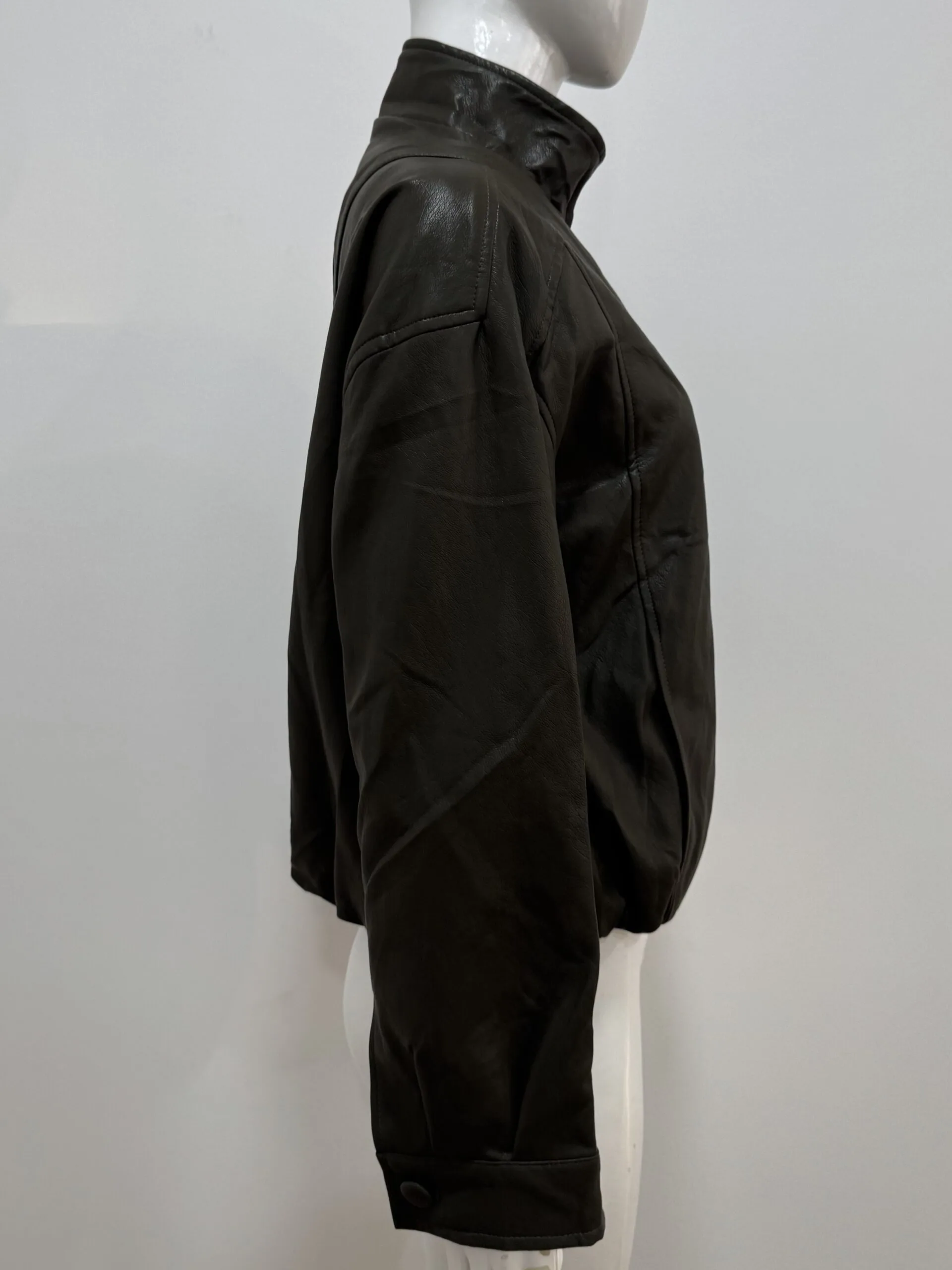 Women's Oversized Faux Leather Biker Jacket - Image 2